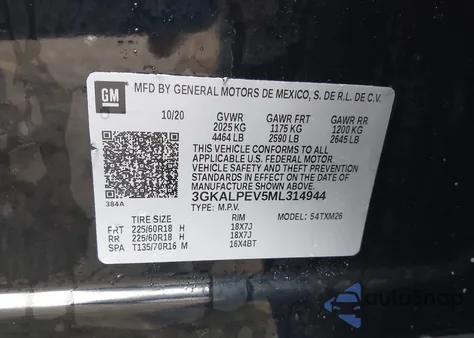 2021 GMC Terrain Fwd Slt z USA, uszkodzony, nr VIN 3GKALPEV5ML314944